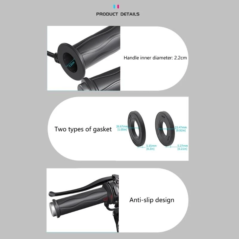 

Handlebar Grips with Electric Heating Adjustable Warmth for Motorcycles Durable
