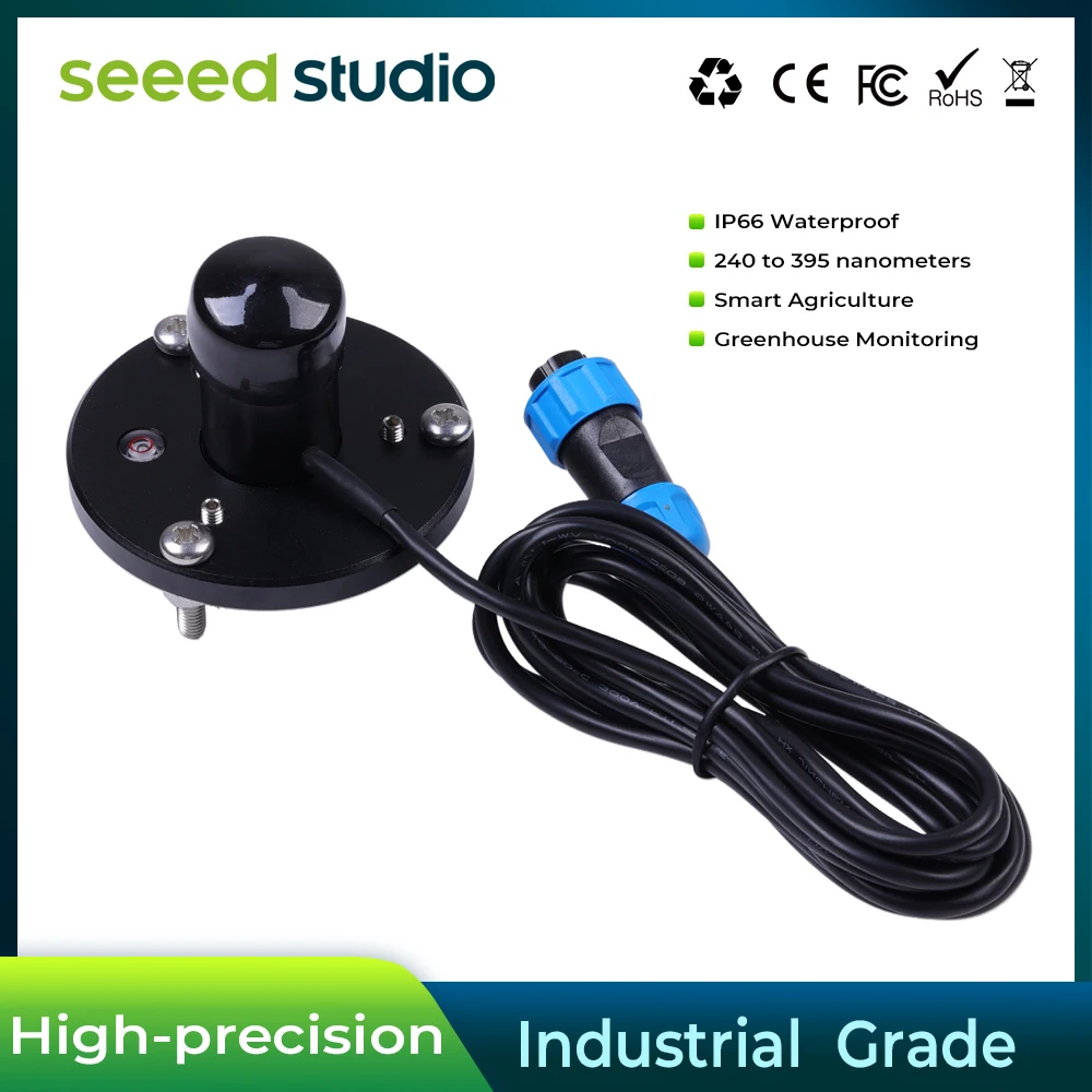 Industrial UV Radiation Sensor Ultraviolet Radiation Meter,MODBUS-RTU RS485, High Precion,  240 to 395 Nanometers