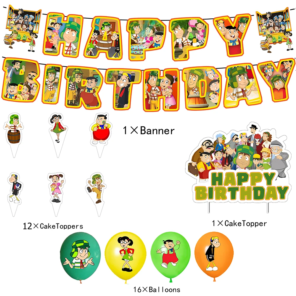 فيلم دينيس الخطر لوازم حفلات أعياد الميلاد بالون الديكور El Chavo del Ocho الخلفيات صور الدعامة كعكة توبر هدية الطفل #2