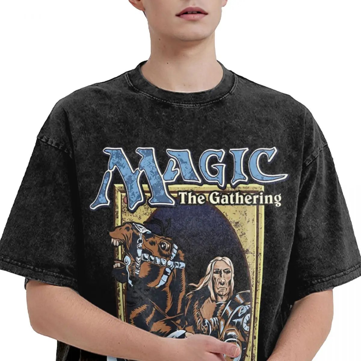 Magic Games Gathering MTG T Shirt Hip Hop Washed Short Sleeve