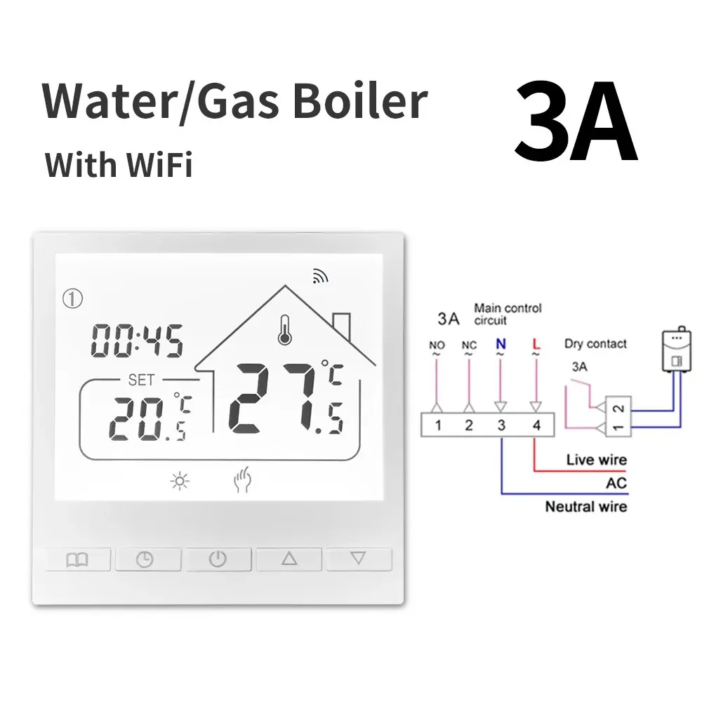 Thermostat intelligent WiFi pour chaudière à eau/gaz, chauffage au sol électrique, contrôleur de tem