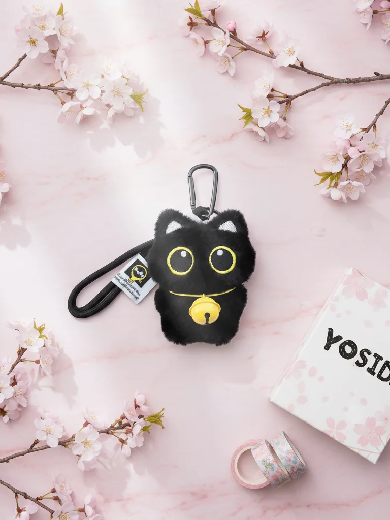 yosida-black-bell-plush-toy-bag-charm-doll-valentine's-day-birthday-gift-soft-cuddly-shaped-hanging-decoration