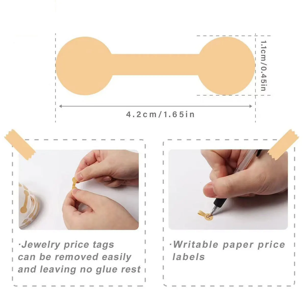 500pcs Jewelry Price Tags Jewelry Tag Self Adhesive White Blank Price Tags for Necklace Earring Bracelet Price Round Labels