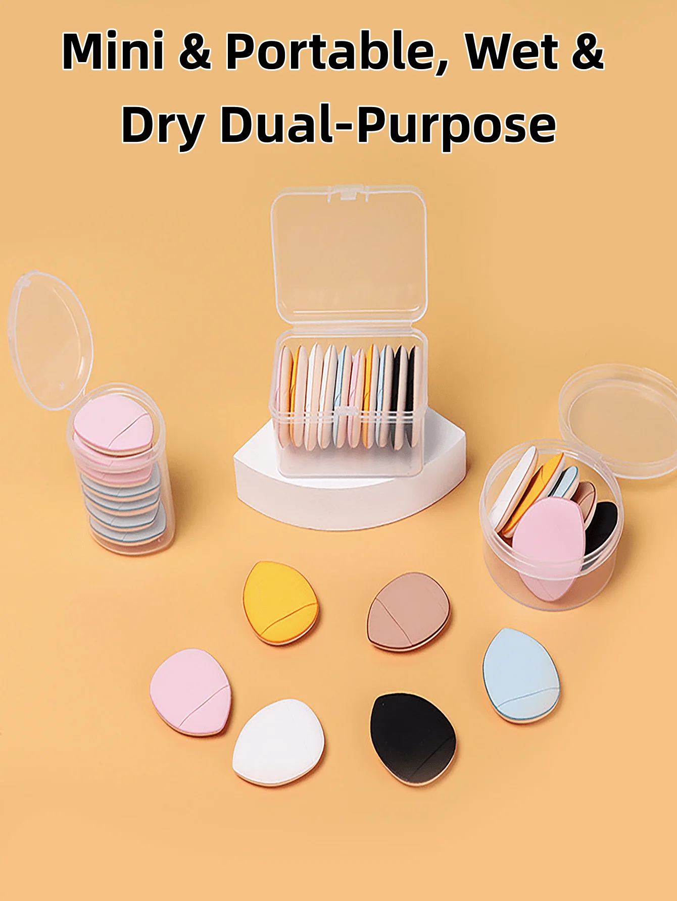 1/5 قطعة من منتفخة الأصابع المصنوعة من الألياف الدقيقة الناعمة - قابلة لإعادة الاستخدام لكريم الأساس الدقيق/خافي عيوب العين (لون عشوائي) #3