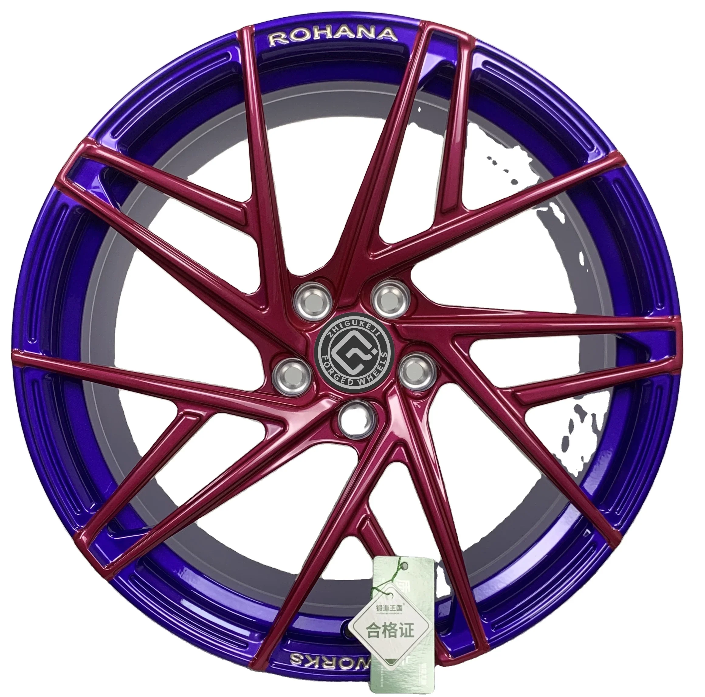 Custom Purple Rose Red Luxury Aluminum Alloy Forged Wheels Polished 50mm ET with 100mm PCD or 98mm PCD Available in Any Size