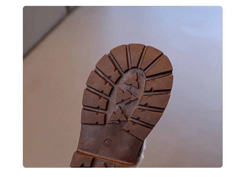 الكورية نمط الفتاة أحذية الثلوج بولي Leather الجلود مقاوم للماء الأطفال أفخم الأحذية سميكة الدافئة القطن مبطن الأحذية الدافئة الأحذية القطنية #5