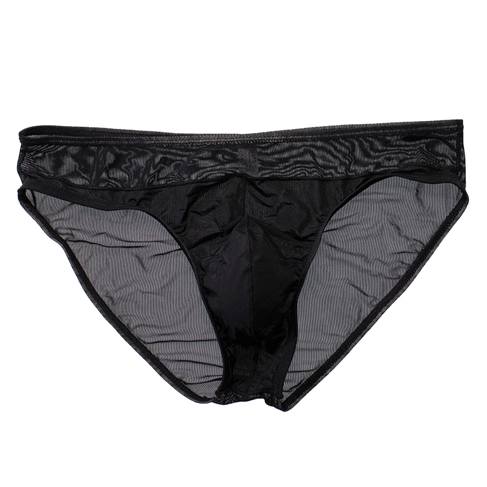 

Мужские трусы из ледяного шелка, прозрачное бесшовное нижнее белье, мужские ультратонкие трусики, удобные трусики с выпуклостью и низкой талией
