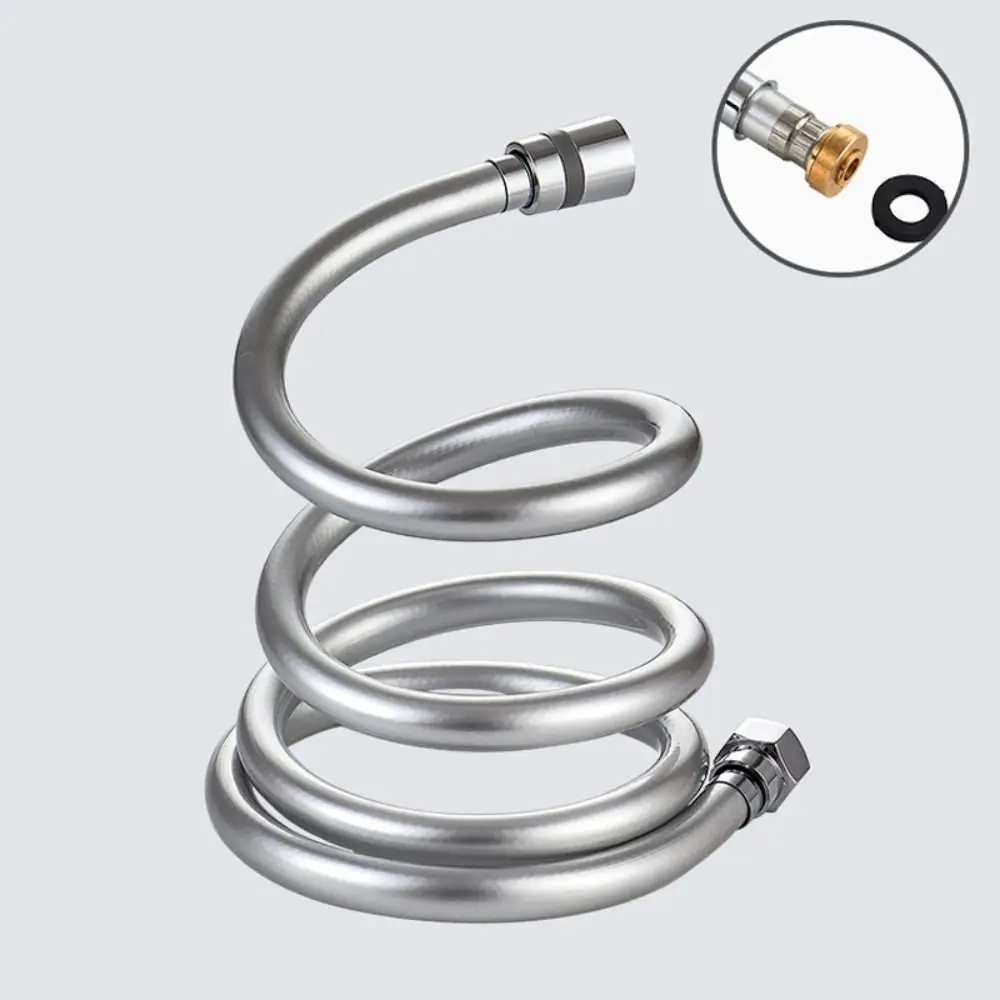 

Smooth Shower Hose Flexible Silver Matt PVC Pipe 5Layer Standard Bore Brass Head Pipe