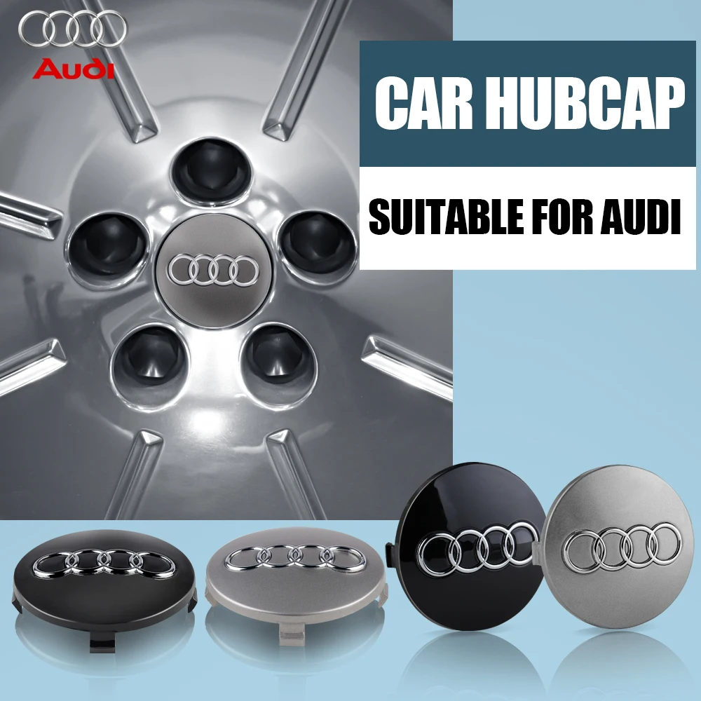 4pcs 59mm Car Wheel Center Hub Emblem Caps Decoration Cover For QUATTRO Audi A3 A4 B8 8V Q3 Q4 Q5 Q7 A5 A6 8P Sline Accessories