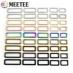 10Pcs 20-50mm Metal Square Ring Buckle Adjustable Webbing Connector Clasp Shoes Decoration Carabiner Hardware Sewing Accessories