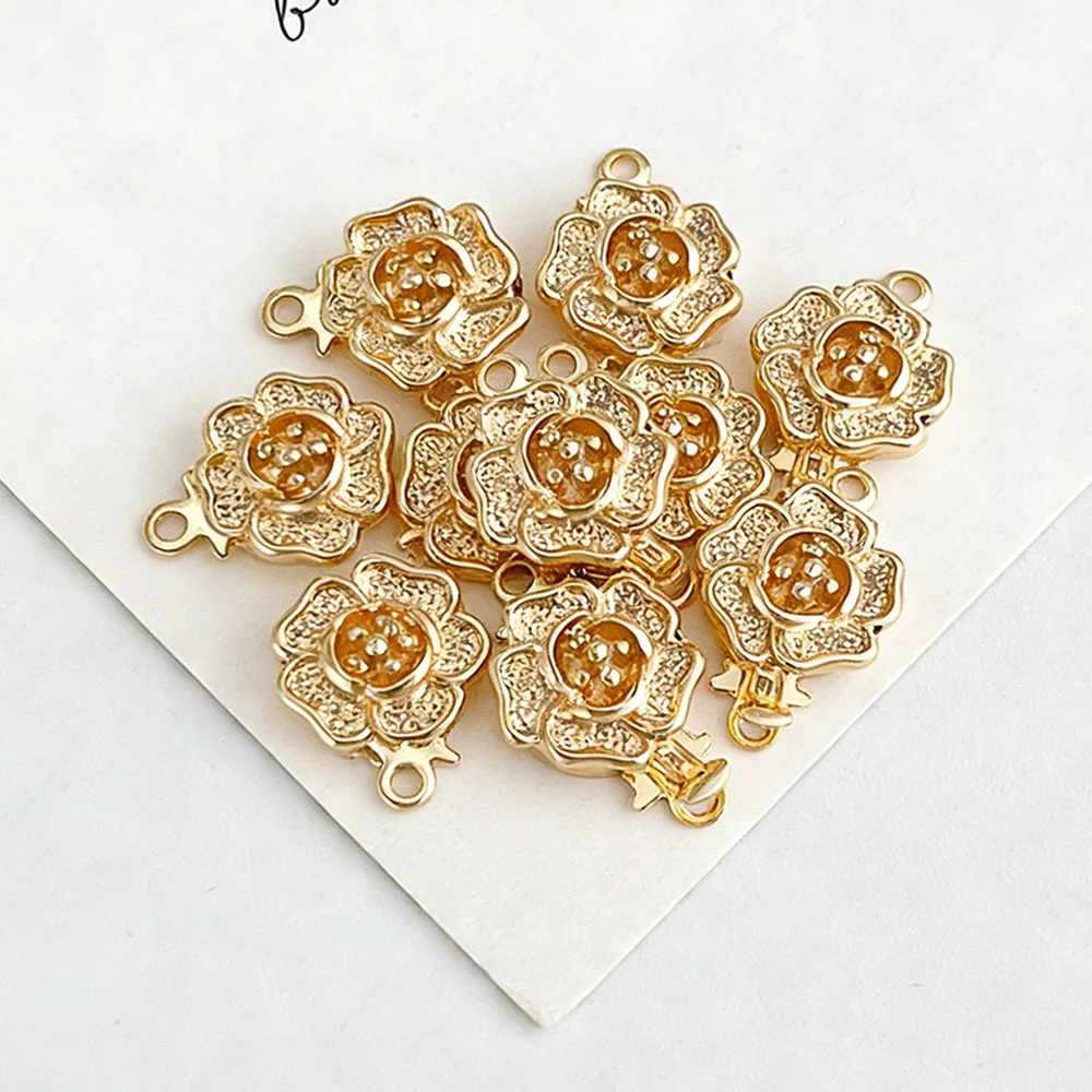 

Cordial Design 50Pcs 9*13MM Connection Buckle/Flower Shape/Copper Clasps & Hooks Closure/Hand Made/Genuine Gold Plating #195967
