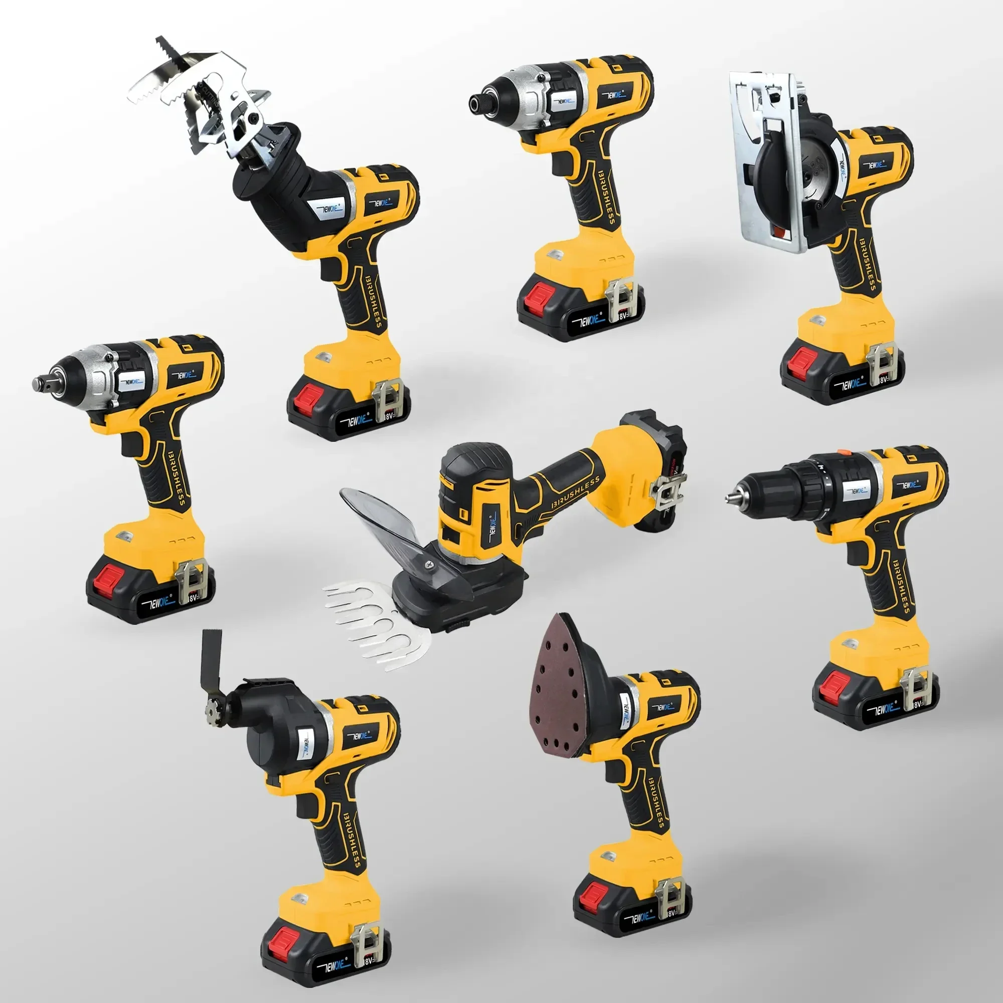 18V Cordless Power Tools Combo 12 in 1 Electric Tool Drill Kit Multi Function Heads Tool Set DIY Hard Case