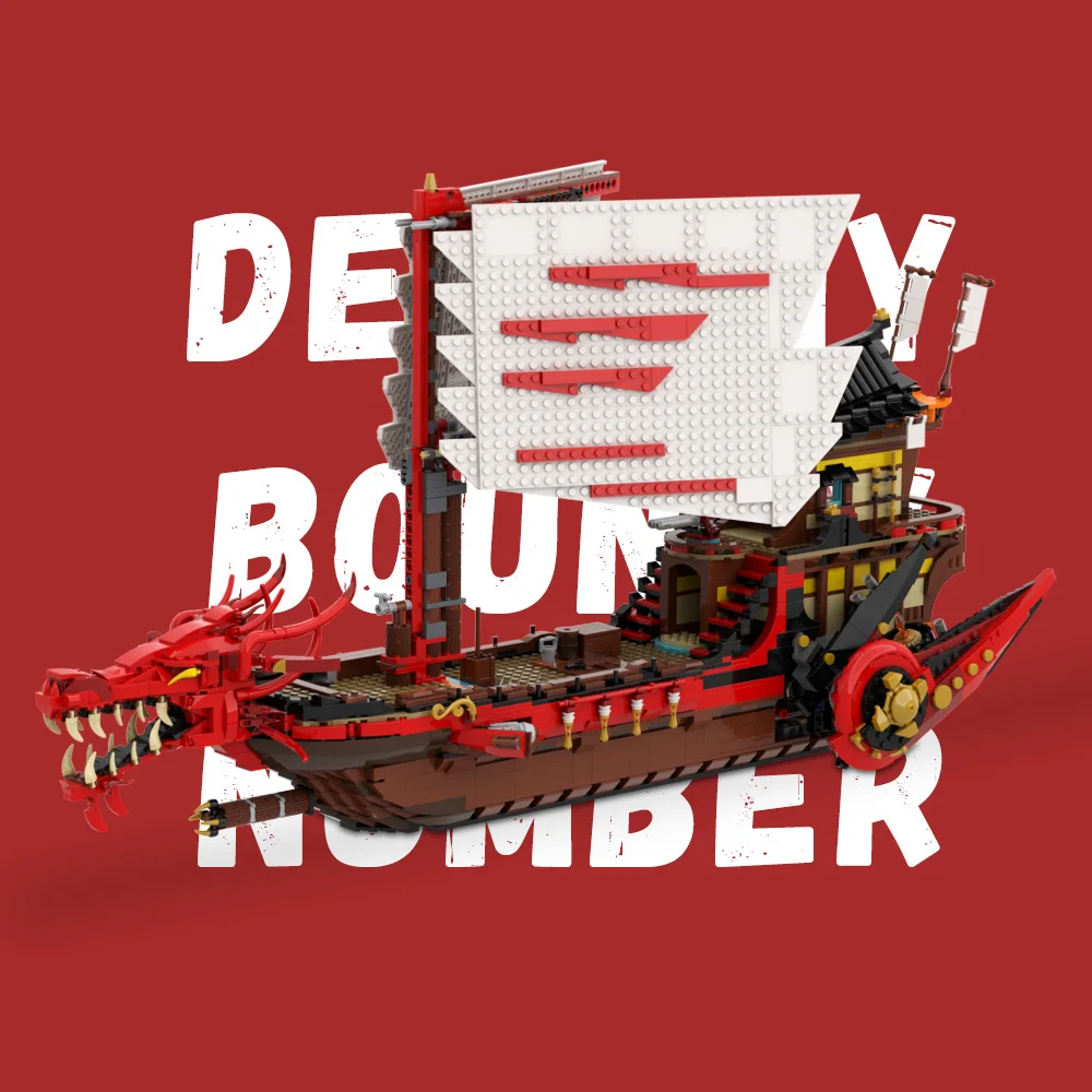 MOC LEGACY DESTINYS BOUNTYS เรืออาคารบล็อกโบว์เรือมังกรคู่รุ่นภาพยนตร์อิฐ DIY ประกอบของเล่นเด็ก XMAS ของขวัญ