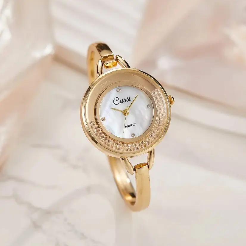 Fashion Women's Watches Luxury Crystal Bracelet Quartz Wristwatch Classic Casual Ladies Watch Suitable For Daily Life Party Gift