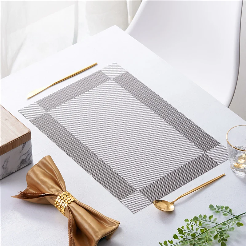 PVC Washable Placemats for Dining Table Mat Non-slip Placemat Set In Kitchen Accessories Cup Coaster Set Wine Pad Coasters