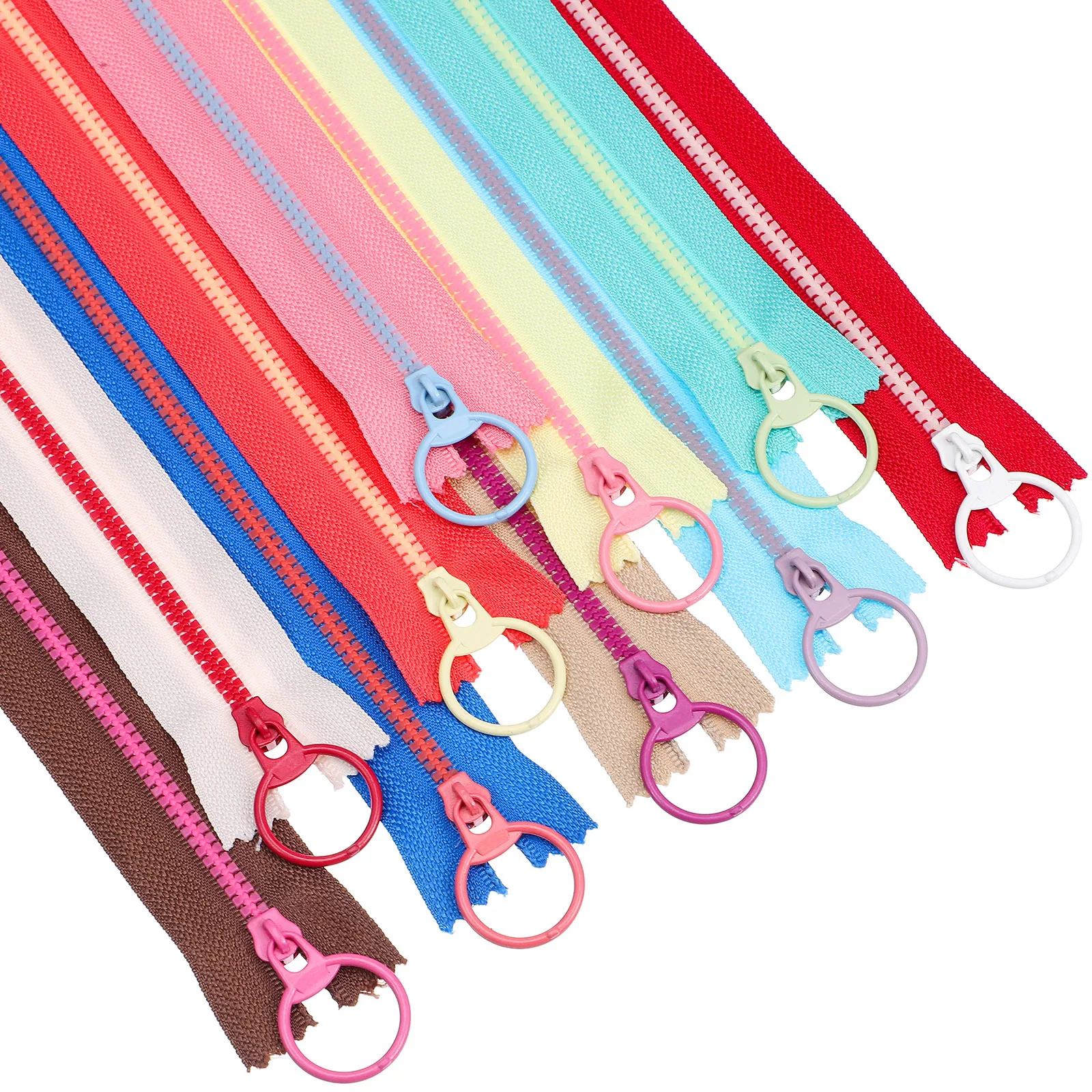 

20 pcs Colorful Separating Zippers Resin Sewing Zippers For Bags Jackets Coats Clothing Accessories Zipper Strips