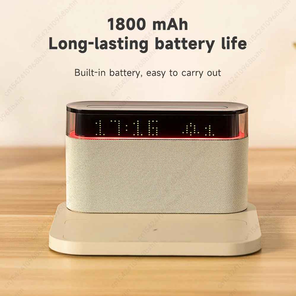 Qi Wireless Charger Time Alarm Clock LED Digital Blutooth Speaker Phone Chargers Fast Charging Dock Station for iPhone Samsung