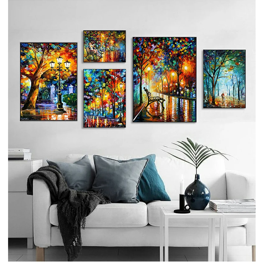 Wall Art Home Decoration Abstract Without Frame 2021 Coloring Hand - Painted Oil Painting Landscape For The Living Room