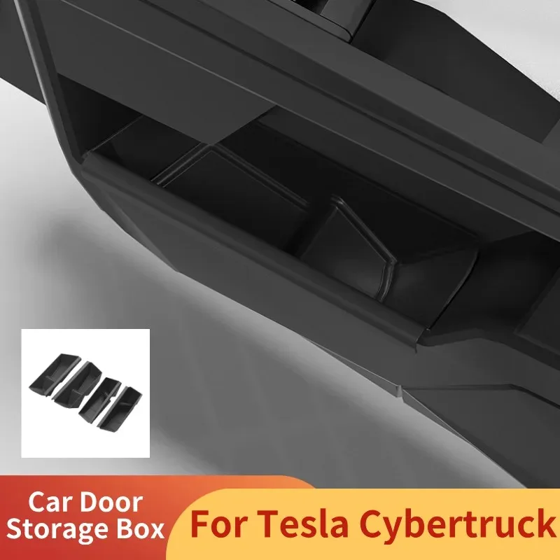 Vordertür-Seitenablagebox für Tesla Cybertruck 2026 TPE Aufbewahrungsorganizer Ablagefach Türarmlehne Regenschirm-Mülleimer Auto-Zubehör – Detail 1