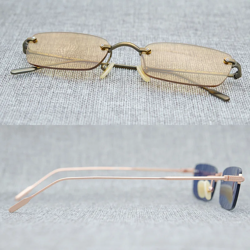 Frameless Fashion Nylon Lenses Sunglasses Rectangular Frameless Sunglasses for Men and Women