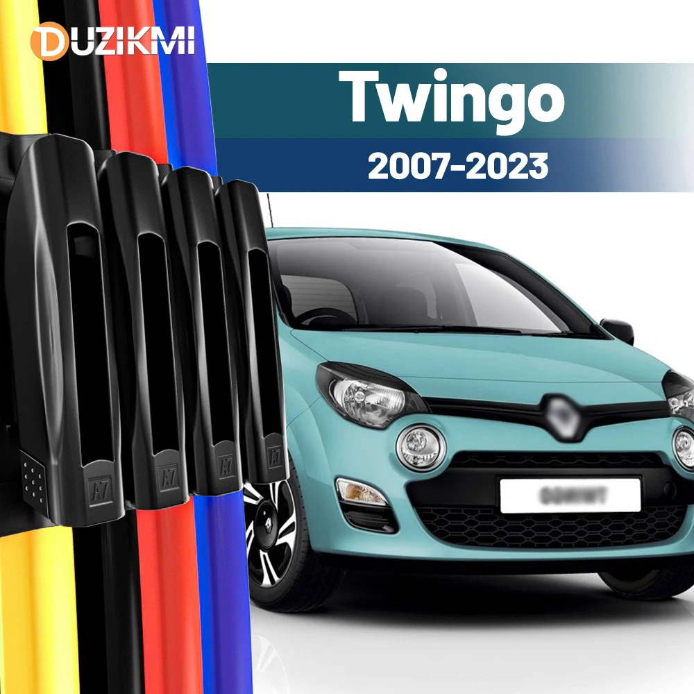 Für Renault Twingo 2 3 2007-2023 2008 2009 2019 2020 2021 2022 2023 2024 2 Stück Frontscheibe Scheibenwischerblätter Rot Blau