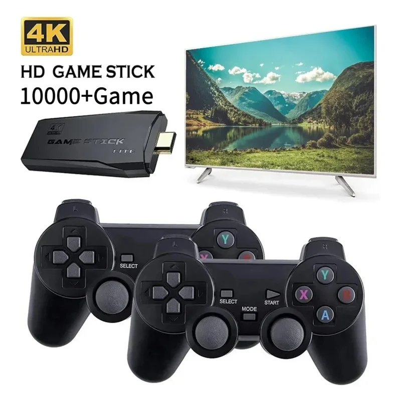 M8 Game Stick HD 4K Console 4G Dual Wireless Controller 64GB 10000  Retro Games support SNES/GBA/MD