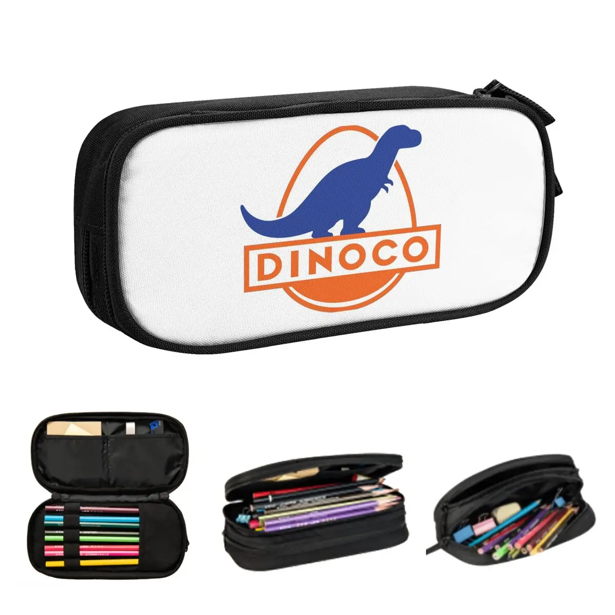 Dinoco ブルー鉛筆ケース学生用スクールペンボックス鉛筆バッグ大容量鉛筆ポーチ収納文具用品