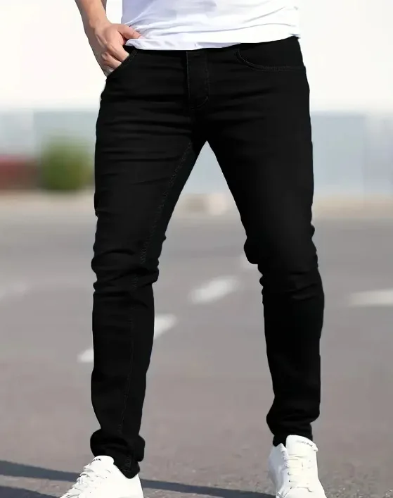Spring New Mens Slim Fit Classic Skinny Jeans Casual Street Style Casual Mens Skinny Jeans Male Slim Fit Pencil Denim Blue