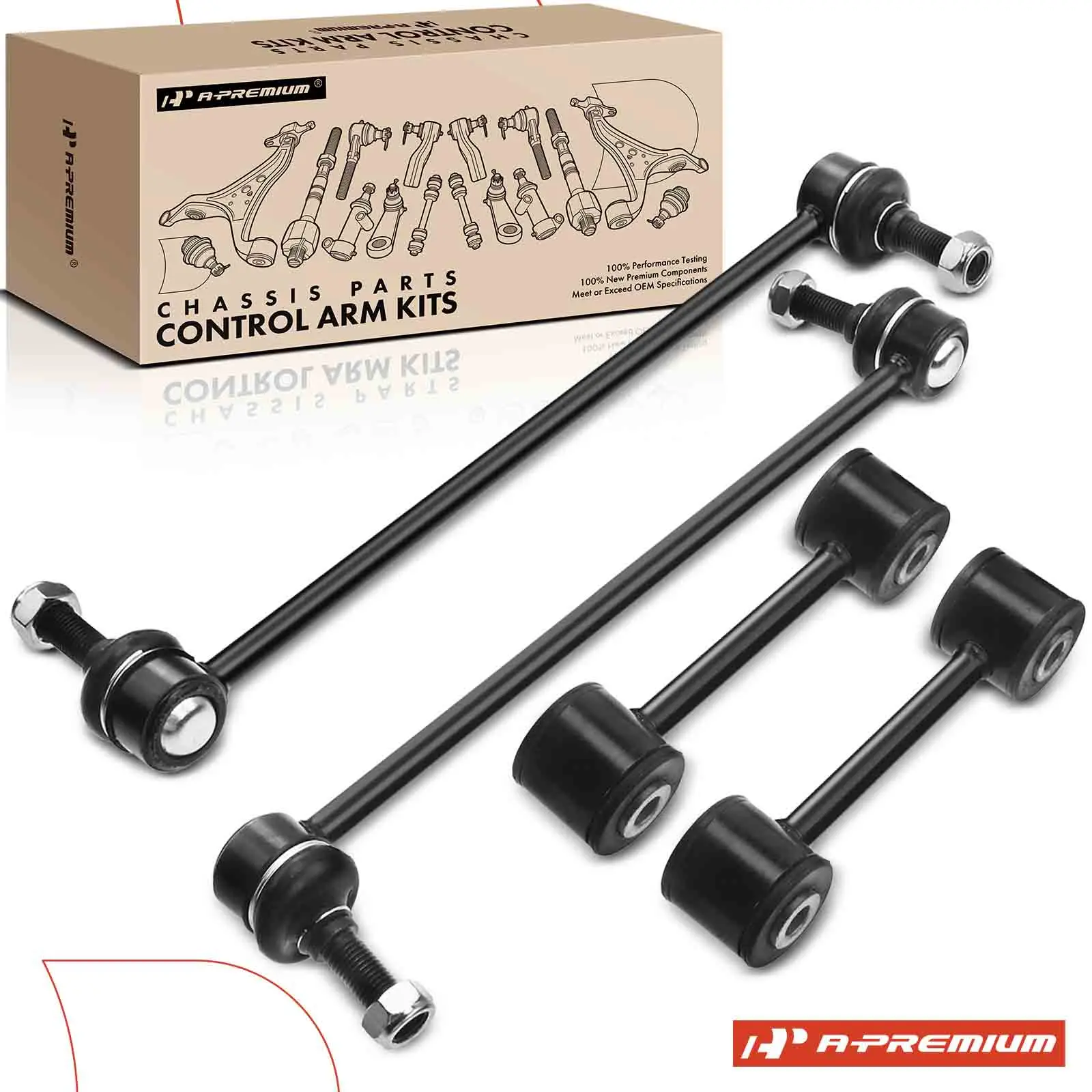 A-Premium 4x Front & Rear Stabilizer Bar End Link for Dodge Grand Caravan Caravan 1996-2007 Chrysler Town & Country 1996-2007