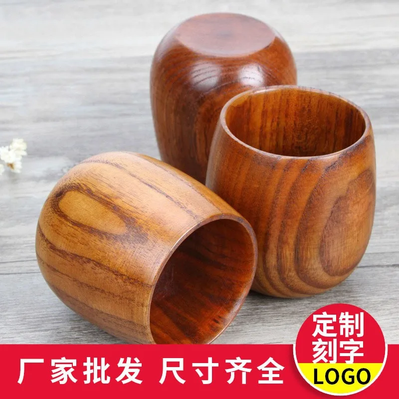 100Ml Woodens Big Belly Cup Creative Pattern Wooden Solid Wood Handcarved Anti Scald Tea Cups Simple Fragrant Original Tableware