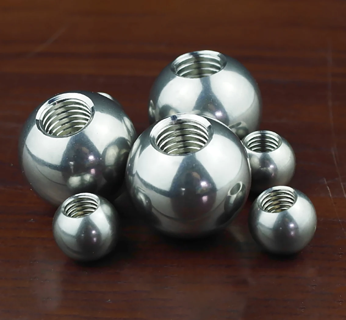 304 Stainless Steel Half Hole Internally Threaded Steel Ball M4 M5 Metric Blind Hole Drill Ball Outer Diameter 6mm-60mm