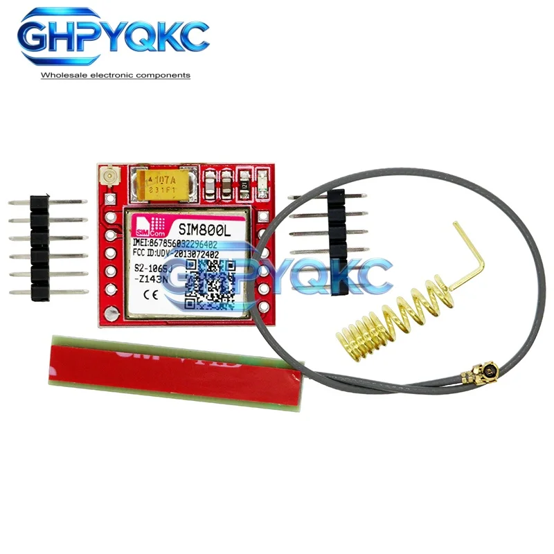 Módulo GPRS GSM SIM800L GHPYQKC, o Menor, com Placa Central para Cartão Micro SIM, Quad-band, Porta Serial TTL para Arduino