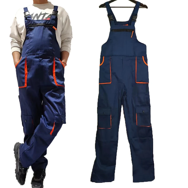 Bib Overall For Men Women Work Clothes Fly Pockets Painter Coveralls Costume Jumpsuit Mechanic Repairman Uniform Strap Pants4xl