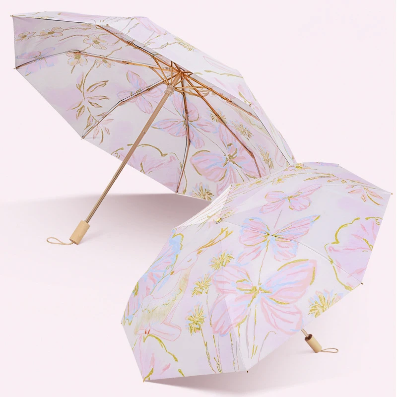 Paraguas creativo De flores para hombre y mujer, Sombrilla De protección UV para exteriores, plegable, 3/5/6