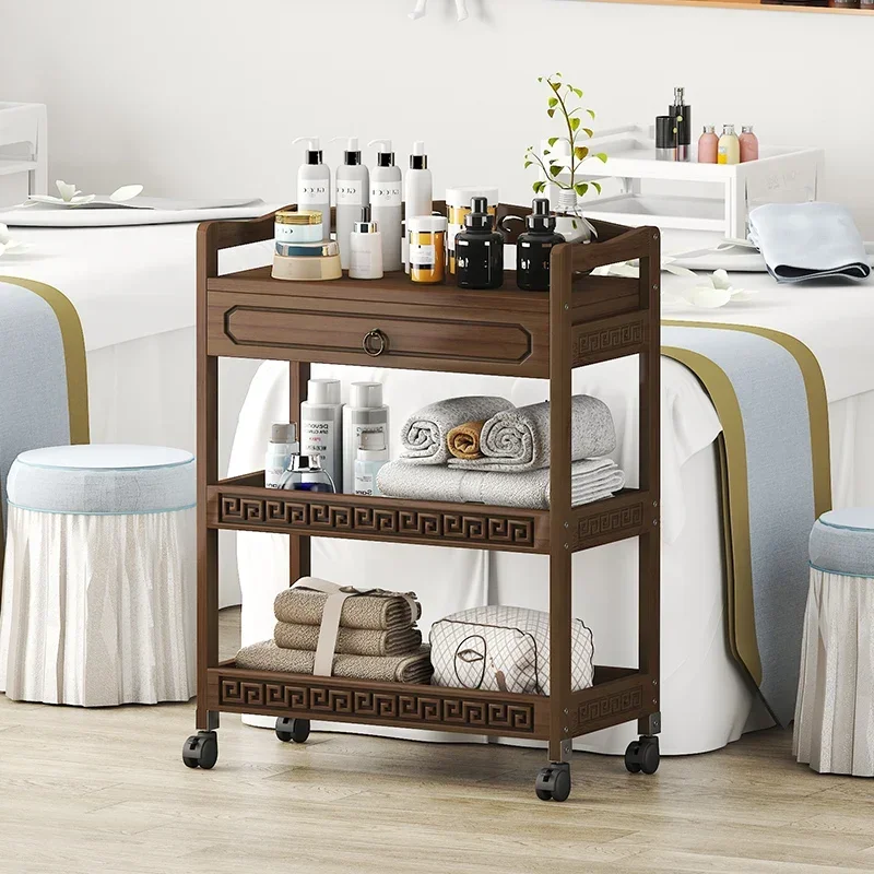 

A Beauty Cart Storage Racks Beauty Salon Special Tool Car Ironing and Dyeing Three Layers Hair Salon Nail Salon Locker File