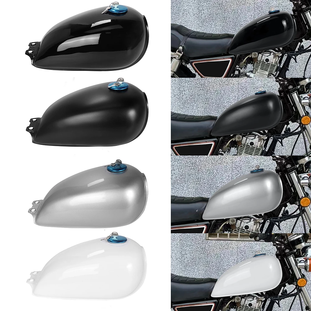 4 Colors 9L 2.4 Gal Iron Motorcycle Gas Fuel Tank Retro Vintage with Oil Tank Cap Cover For Suzuki GN125 GN250