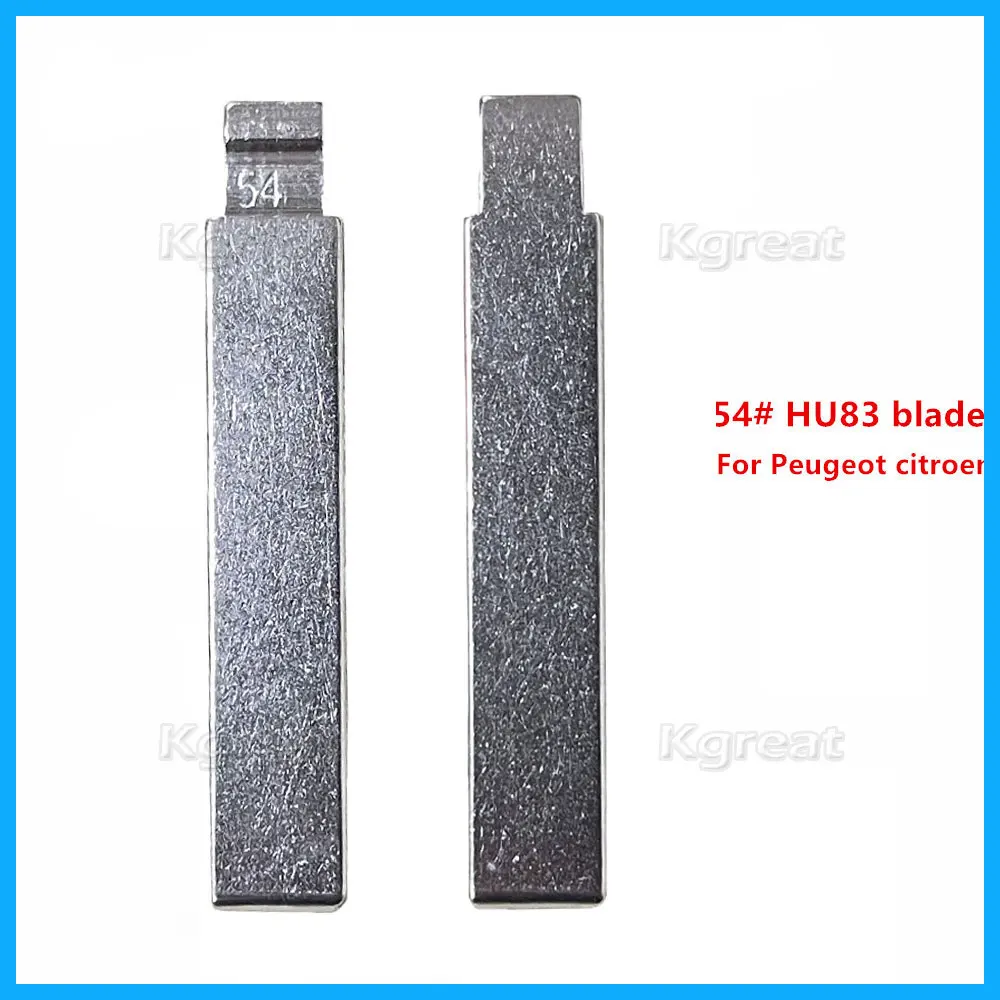 

10pcs 54# HU83 Flip KD Remote Key Blade Metal Uncut Blank for Peugeot 407 Citroen for Keydiy KD Xhorse VVDI JMD Car Key Blanks