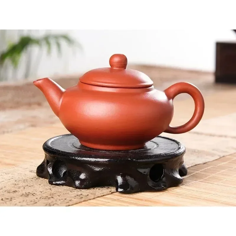 2024 New Yixing 110ml Pear Pot,  Purple Clay Pot, Small Leak Filter, Single Pot, Kung Fu Tea Set, Travel and Home Dual-purpose