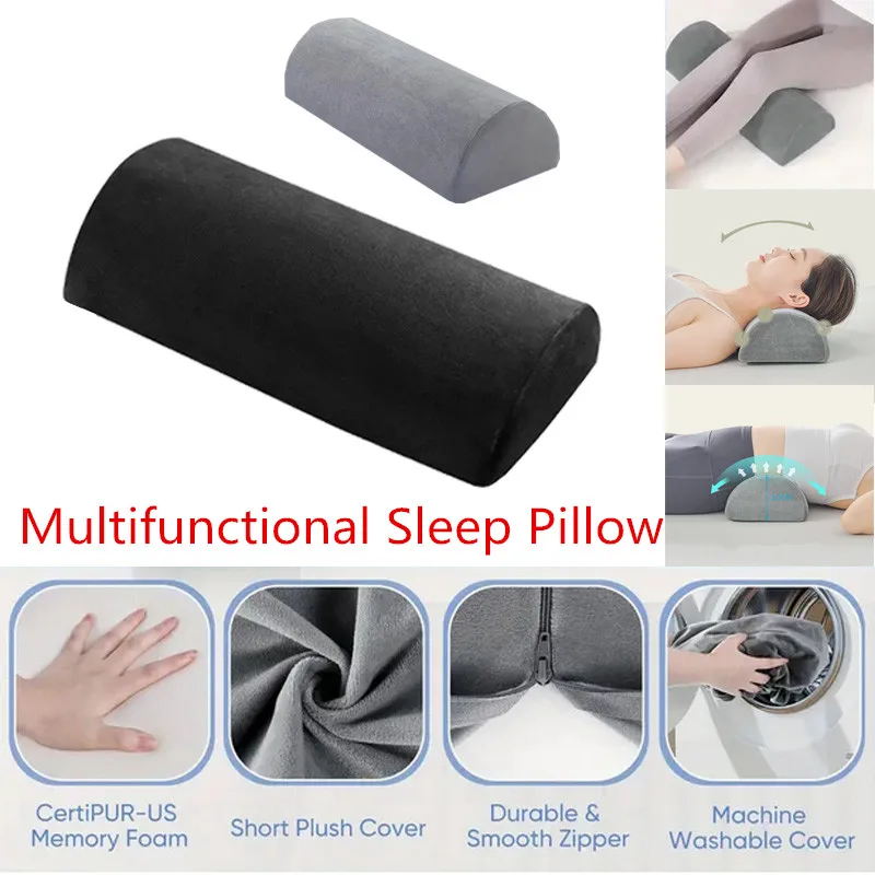 1pc relax Half Moon Pillow for Legs, Knees, Lower Back, and Head - Supportive Waist Pillow for Sleeping - Machine Washable Pillo