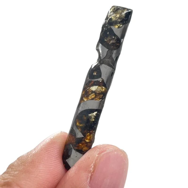 Sericho Pallasite Meteorite Irregular Specimen Natural Olivine Inclusion Polished Meteorite Slice Mineral Collection -TA857