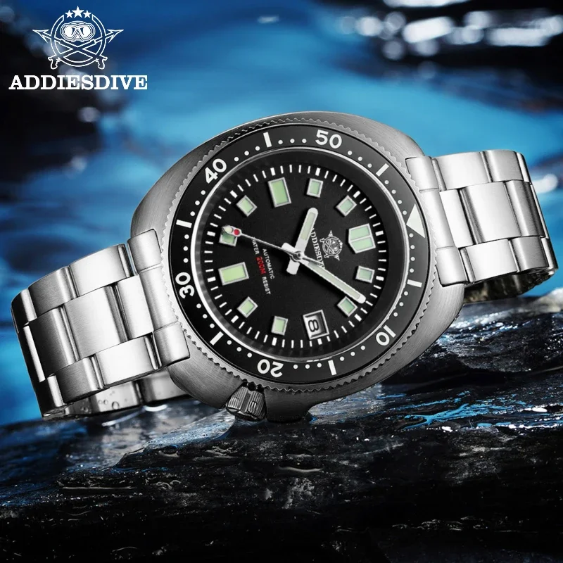 ADDIESDIVE Sapphire Crystals Steel Watch Man Fashion Design Stainless Automatic Mechanical Watch Scratch Resistant Diving Watch