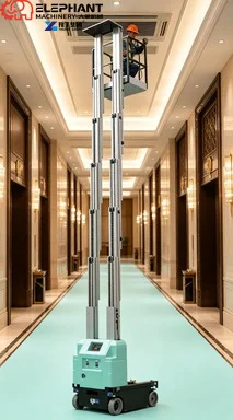 4m 8m 10m 150kg/200kg/300kg Self Propelled Hydraulic Aluminium Alloy Vertical Single Mast Lift