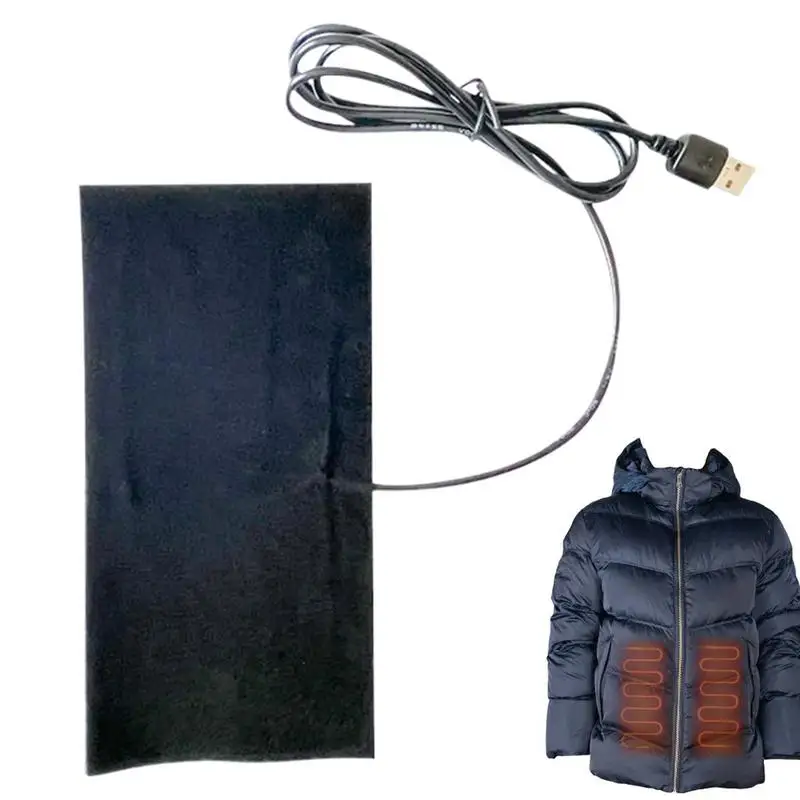 USB Clothes Heated Pad Constant Temperature 20x10cm 5V Electric Heating Sheet Heating Warmer Pad For Vest Jacket Feeding Bottle