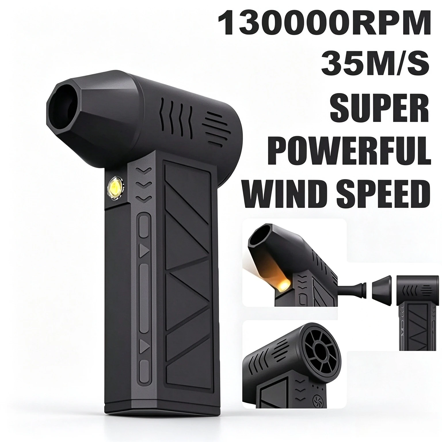 Portable Turbo Jet Blower Fan, 130,000 RPM High-Speed Turbo Fan, Compact, Lightweight, And Rechargeable Design, With USB For Car Drying, Cleaning, Camping, Outdoor Barbecue Ignition, Etc.