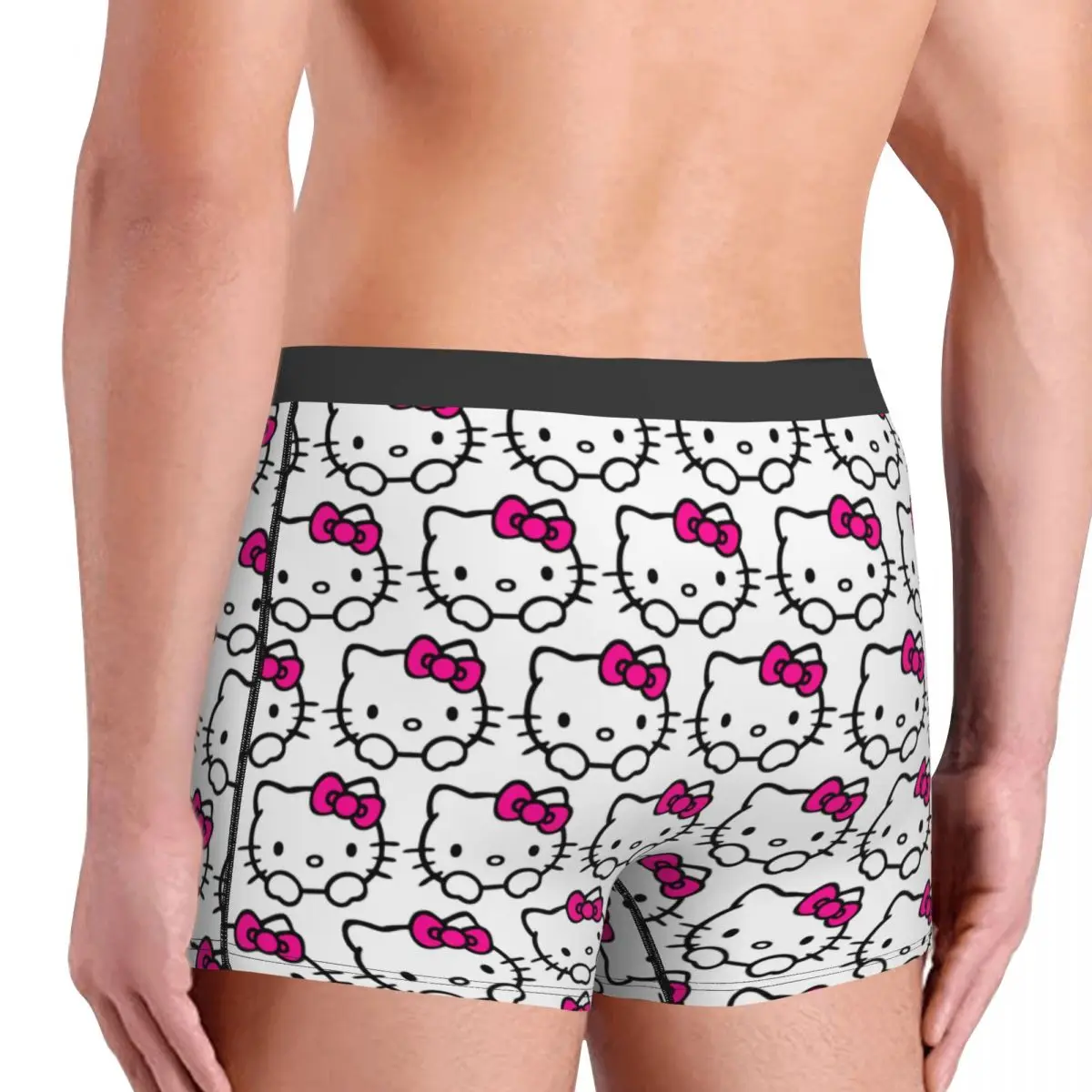 Male Novelty Hello Kitty Underwear Kitty White Boxer Briefs Breathable Shorts Panties Underpants