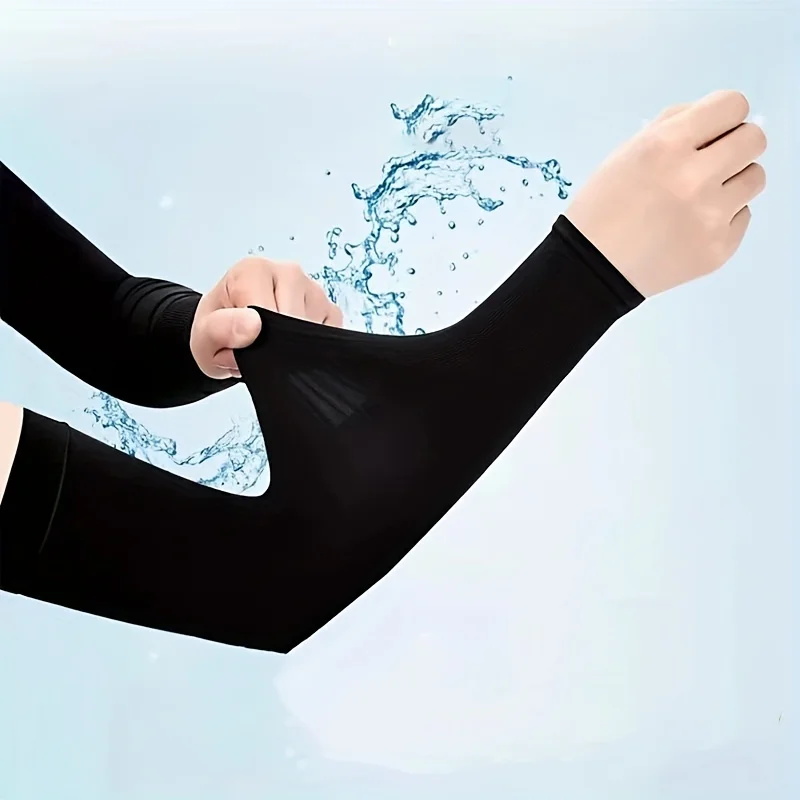 3 Pair Cool Silk Fabric Arm Guards Breathable Sun Protection Sleeves for Uni Outdoor Cycling Running Fishing and Driving Cool