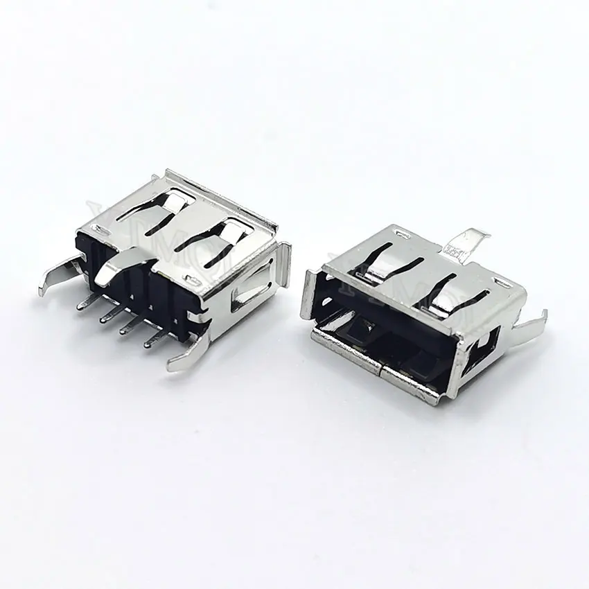 20-100 szt. Typ A płaski kąt (180 stopni) żeńskie złącze USB PCB gniazdo, wtyczka USB Jack 3 nogi + 4 piny