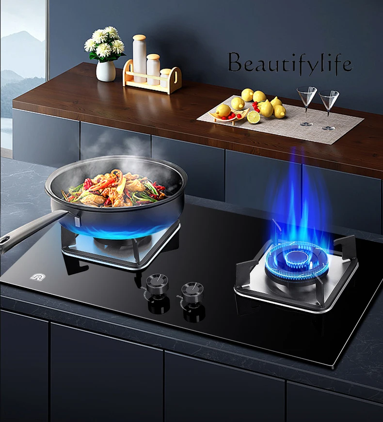 Simple and Easy to Operate Gas Double Stove Household Liquefied Gas Natural Gas Stove