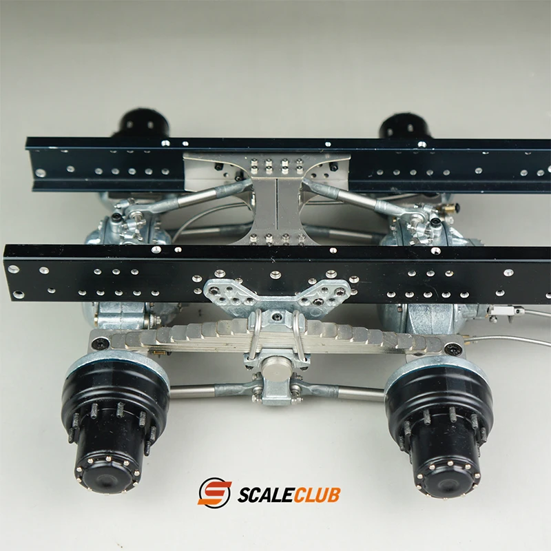 SCALECLUB TAMIYA 1/14 شاحنة مقطورة شاحنة قلابة محاكاة معدنية محورين معلقة تعليق Qianqiu #4