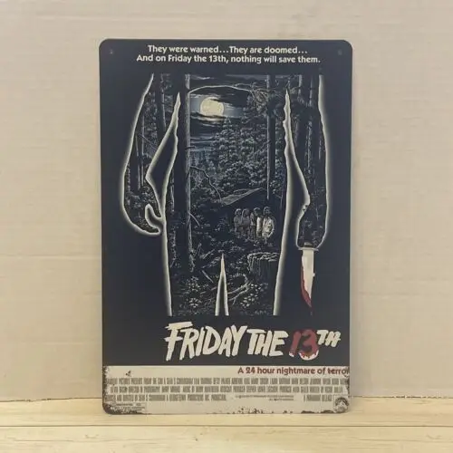 Friday The 13 Metal Movie Poster Jason Voorhees Horror Wandkunst Dekor ManCave-Aluminium-Blechschild